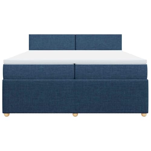 HEFZGDB Boxspringbett mit Matratze Blau 200x200 cm Stoff Ehebett Gästebett Einzelbetten Bettrahmen für Herberge Wohnbereich Schlafzimmer Gästezimmer HEFZGDB Boxspringbett mit Matratze Blau 200x200 cm Stoff Ehebett Gästebett Einzelbetten Bettrahmen für Herberge Wohnbereich Schlafzimmer Gästezimmer von HEFZGDB