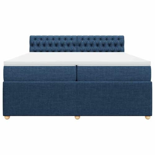 HEFZGDB Boxspringbett mit Matratze Blau 200x200 cm Stoff Ehebett Gästebett Einzelbetten Bettrahmen für Herberge Wohnbereich Schlafzimmer Gästezimmer HEFZGDB Boxspringbett mit Matratze Blau 200x200 cm Stoff Ehebett Gästebett Einzelbetten Bettrahmen für Herberge Wohnbereich Schlafzimmer Gästezimmer von HEFZGDB