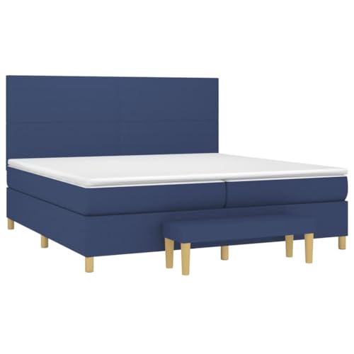 HEFZGDB Boxspringbett mit Matratze Blau 200x200 cm Stoff Guest Bed Gästebett Bed Frame Familienbett für Schlafzimmer Gästezimmer Wohnbereich Herberge HEFZGDB Boxspringbett mit Matratze Blau 200x200 cm Stoff Guest Bed Gästebett Bed Frame Familienbett für Schlafzimmer Gästezimmer Wohnbereich Herberge von HEFZGDB