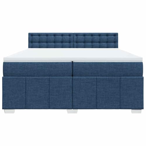 HEFZGDB Boxspringbett mit Matratze Blau 200x200 cm Stoff Jugendbett Bettgestell Familienbett Doppelbett für Gästezimmer Wohnbereich Schlafzimmer Herberge HEFZGDB Boxspringbett mit Matratze Blau 200x200 cm Stoff Jugendbett Bettgestell Familienbett Doppelbett für Gästezimmer Wohnbereich Schlafzimmer Herberge von HEFZGDB