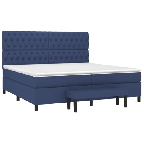 HEFZGDB Boxspringbett mit Matratze Blau 200x200 cm Stoff Jugendbett Gästebett Bed Frame Einzelbett für Schlafzimmer Gästezimmer Herberge Wohnbereich HEFZGDB Boxspringbett mit Matratze Blau 200x200 cm Stoff Jugendbett Gästebett Bed Frame Einzelbett für Schlafzimmer Gästezimmer Herberge Wohnbereich von HEFZGDB