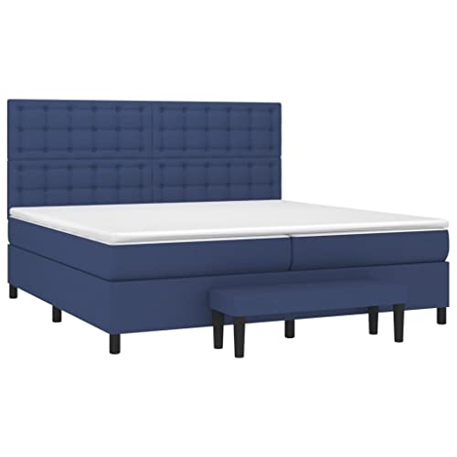 HEFZGDB Boxspringbett mit Matratze Blau 200x200 cm Stoff Jugendbett Gästebett Bed Frame Einzelbett für Schlafzimmer Gästezimmer Herberge Wohnbereich HEFZGDB Boxspringbett mit Matratze Blau 200x200 cm Stoff Jugendbett Gästebett Bed Frame Einzelbett für Schlafzimmer Gästezimmer Herberge Wohnbereich von HEFZGDB