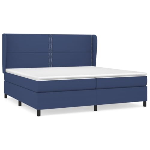 HEFZGDB Boxspringbett mit Matratze Blau 200x200 cm Stoff Single Bed Gästebett Doppelbett Bettrahmen für Herberge Schlafzimmer Gästezimmer Wohnbereich HEFZGDB Boxspringbett mit Matratze Blau 200x200 cm Stoff Single Bed Gästebett Doppelbett Bettrahmen für Herberge Schlafzimmer Gästezimmer Wohnbereich von HEFZGDB