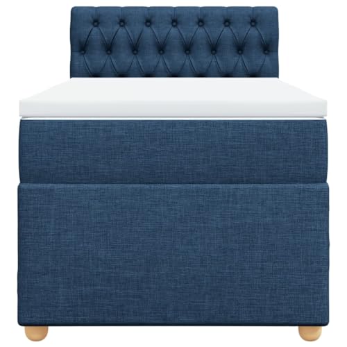 HEFZGDB Boxspringbett mit Matratze Blau 80x200 cm Stoff Ehebett Bettgestell Bed Frame Einzelbett für Schlafzimmer Gästezimmer Wohnbereich Herberge HEFZGDB Boxspringbett mit Matratze Blau 80x200 cm Stoff Ehebett Bettgestell Bed Frame Einzelbett für Schlafzimmer Gästezimmer Wohnbereich Herberge von HEFZGDB
