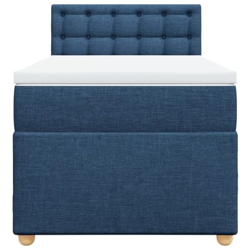 HEFZGDB Boxspringbett mit Matratze Blau 80x200 cm Stoff Ehebett Bettgestell Bed Frame Einzelbett für Schlafzimmer Gästezimmer Wohnbereich Herberge HEFZGDB Boxspringbett mit Matratze Blau 80x200 cm Stoff Ehebett Bettgestell Bed Frame Einzelbett für Schlafzimmer Gästezimmer Wohnbereich Herberge von HEFZGDB