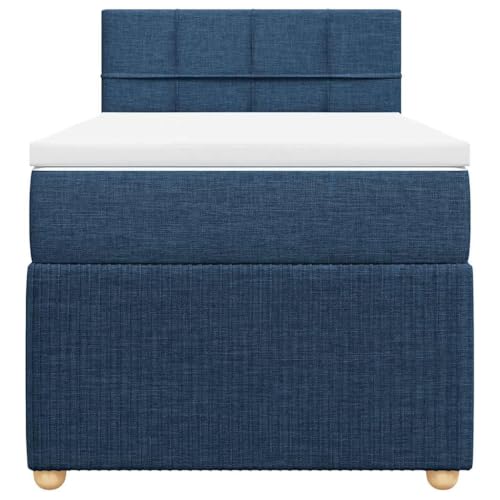 HEFZGDB Boxspringbett mit Matratze Blau 80x200 cm Stoff Ehebett Gästebett Einzelbetten Bettrahmen für Herberge Wohnbereich Schlafzimmer Gästezimmer HEFZGDB Boxspringbett mit Matratze Blau 80x200 cm Stoff Ehebett Gästebett Einzelbetten Bettrahmen für Herberge Wohnbereich Schlafzimmer Gästezimmer von HEFZGDB