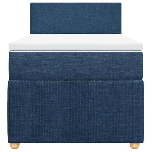 HEFZGDB Boxspringbett mit Matratze Blau 80x200 cm Stoff Ehebett Gästebett Einzelbetten Bettrahmen für Herberge Wohnbereich Schlafzimmer Gästezimmer HEFZGDB Boxspringbett mit Matratze Blau 80x200 cm Stoff Ehebett Gästebett Einzelbetten Bettrahmen für Herberge Wohnbereich Schlafzimmer Gästezimmer von HEFZGDB
