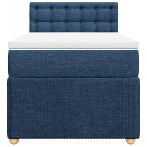 HEFZGDB Boxspringbett mit Matratze Blau 80x200 cm Stoff Ehebett Gästebett Einzelbetten Bettrahmen für Herberge Wohnbereich Schlafzimmer Gästezimmer HEFZGDB Boxspringbett mit Matratze Blau 80x200 cm Stoff Ehebett Gästebett Einzelbetten Bettrahmen für Herberge Wohnbereich Schlafzimmer Gästezimmer von HEFZGDB