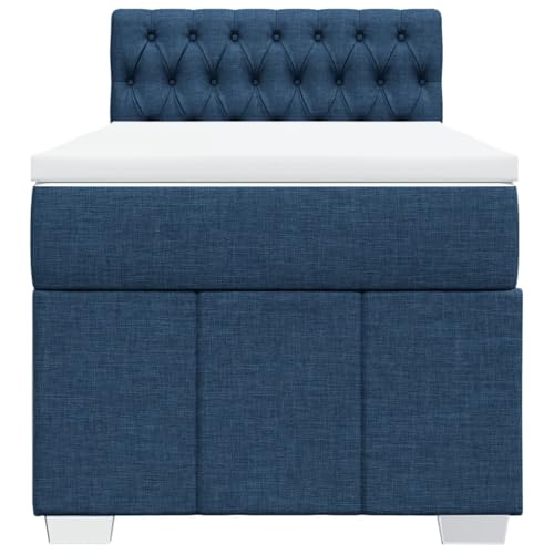 HEFZGDB Boxspringbett mit Matratze Blau 80x200 cm Stoff Jugendbett Bettgestell Familienbett Doppelbett für Gästezimmer Wohnbereich Schlafzimmer Herberge HEFZGDB Boxspringbett mit Matratze Blau 80x200 cm Stoff Jugendbett Bettgestell Familienbett Doppelbett für Gästezimmer Wohnbereich Schlafzimmer Herberge von HEFZGDB