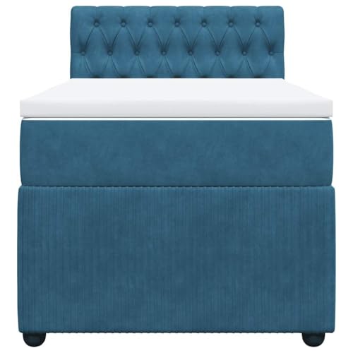 HEFZGDB Boxspringbett mit Matratze Blau 90x190 cm Samt Daybed Bettgestell Bed Frame Doppelbett für Wohnbereich Schlafzimmer Gästezimmer Herberge HEFZGDB Boxspringbett mit Matratze Blau 90x190 cm Samt Daybed Bettgestell Bed Frame Doppelbett für Wohnbereich Schlafzimmer Gästezimmer Herberge von HEFZGDB