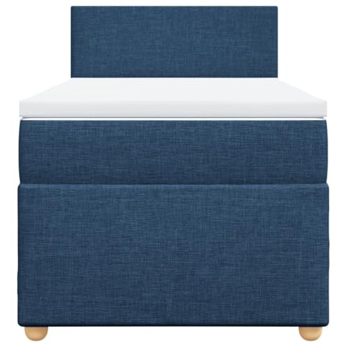 HEFZGDB Boxspringbett mit Matratze Blau 90x190 cm Stoff Ehebett Bettgestell Bed Frame Einzelbett für Schlafzimmer Gästezimmer Wohnbereich Herberge HEFZGDB Boxspringbett mit Matratze Blau 90x190 cm Stoff Ehebett Bettgestell Bed Frame Einzelbett für Schlafzimmer Gästezimmer Wohnbereich Herberge von HEFZGDB