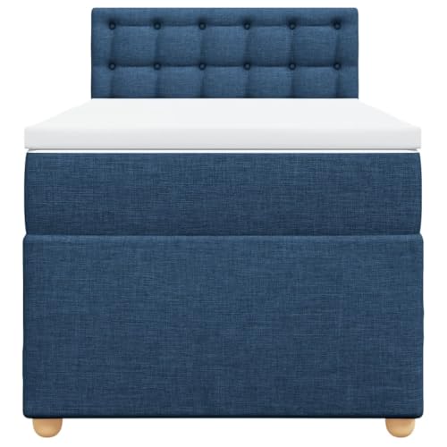 HEFZGDB Boxspringbett mit Matratze Blau 90x190 cm Stoff Ehebett Bettgestell Bed Frame Einzelbett für Schlafzimmer Gästezimmer Wohnbereich Herberge HEFZGDB Boxspringbett mit Matratze Blau 90x190 cm Stoff Ehebett Bettgestell Bed Frame Einzelbett für Schlafzimmer Gästezimmer Wohnbereich Herberge von HEFZGDB