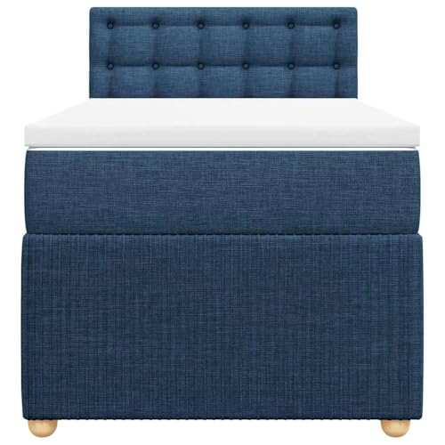 HEFZGDB Boxspringbett mit Matratze Blau 90x190 cm Stoff Ehebett Gästebett Einzelbetten Bettrahmen für Herberge Wohnbereich Schlafzimmer Gästezimmer HEFZGDB Boxspringbett mit Matratze Blau 90x190 cm Stoff Ehebett Gästebett Einzelbetten Bettrahmen für Herberge Wohnbereich Schlafzimmer Gästezimmer von HEFZGDB
