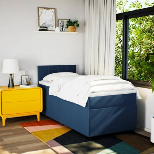 HEFZGDB Boxspringbett mit Matratze Blau 90x200 cm Stoff Daybed Gästebett Bettgestell Einzelbett für Gästezimmer Schlafzimmer Wohnbereich Herberge HEFZGDB Boxspringbett mit Matratze Blau 90x200 cm Stoff Daybed Gästebett Bettgestell Einzelbett für Gästezimmer Schlafzimmer Wohnbereich Herberge von HEFZGDB