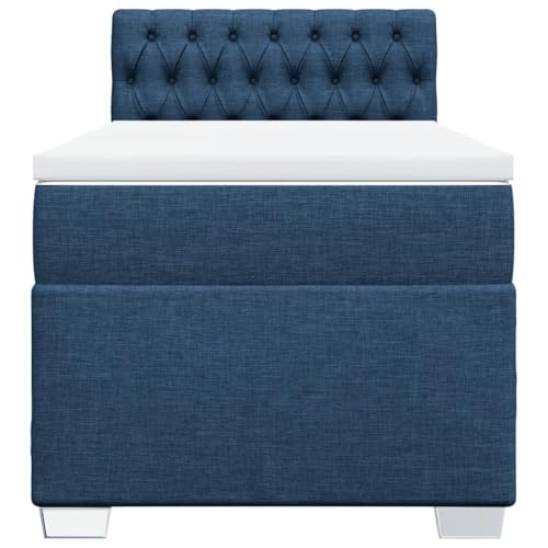 HEFZGDB Boxspringbett mit Matratze Blau 90x200 cm Stoff Ehebett Bettgestell Einzelbetten Doppelbett für Schlafzimmer Herberge Wohnbereich Gästezimmer HEFZGDB Boxspringbett mit Matratze Blau 90x200 cm Stoff Ehebett Bettgestell Einzelbetten Doppelbett für Schlafzimmer Herberge Wohnbereich Gästezimmer von HEFZGDB
