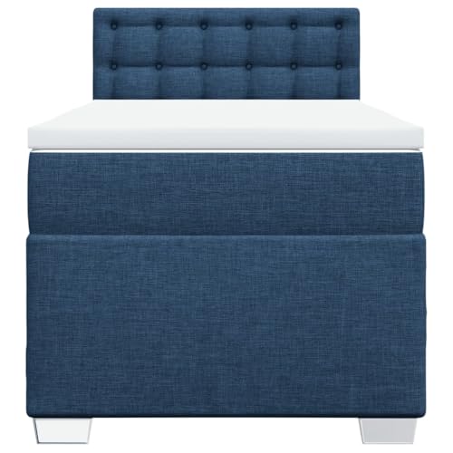 HEFZGDB Boxspringbett mit Matratze Blau 90x200 cm Stoff Ehebett Bettgestell Einzelbetten Doppelbett für Schlafzimmer Herberge Wohnbereich Gästezimmer HEFZGDB Boxspringbett mit Matratze Blau 90x200 cm Stoff Ehebett Bettgestell Einzelbetten Doppelbett für Schlafzimmer Herberge Wohnbereich Gästezimmer von HEFZGDB