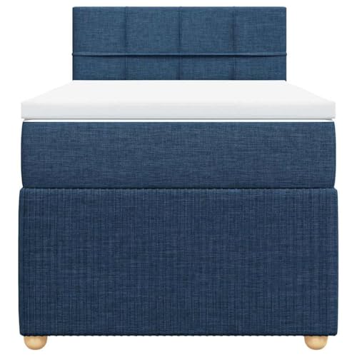 HEFZGDB Boxspringbett mit Matratze Blau 90x200 cm Stoff Ehebett Gästebett Einzelbetten Bettrahmen für Herberge Wohnbereich Schlafzimmer Gästezimmer HEFZGDB Boxspringbett mit Matratze Blau 90x200 cm Stoff Ehebett Gästebett Einzelbetten Bettrahmen für Herberge Wohnbereich Schlafzimmer Gästezimmer von HEFZGDB