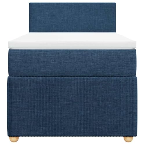 HEFZGDB Boxspringbett mit Matratze Blau 90x200 cm Stoff Ehebett Gästebett Einzelbetten Bettrahmen für Herberge Wohnbereich Schlafzimmer Gästezimmer HEFZGDB Boxspringbett mit Matratze Blau 90x200 cm Stoff Ehebett Gästebett Einzelbetten Bettrahmen für Herberge Wohnbereich Schlafzimmer Gästezimmer von HEFZGDB