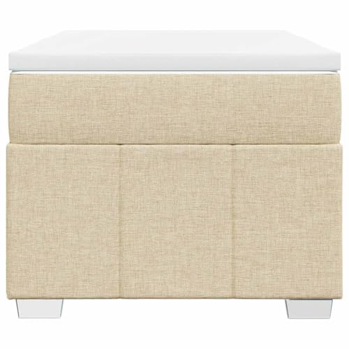 HEFZGDB Boxspringbett mit Matratze Creme 100x200 cm Stoff Bette Gästebett Bed Frame Einzelbetten für Herberge Schlafzimmer Wohnbereich Gästezimmer HEFZGDB Boxspringbett mit Matratze Creme 100x200 cm Stoff Bette Gästebett Bed Frame Einzelbetten für Herberge Schlafzimmer Wohnbereich Gästezimmer von HEFZGDB