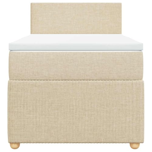 HEFZGDB Boxspringbett mit Matratze Creme 100x200 cm Stoff Ehebett Gästebett Einzelbetten Bettrahmen für Herberge Wohnbereich Schlafzimmer Gästezimmer HEFZGDB Boxspringbett mit Matratze Creme 100x200 cm Stoff Ehebett Gästebett Einzelbetten Bettrahmen für Herberge Wohnbereich Schlafzimmer Gästezimmer von HEFZGDB