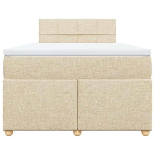 HEFZGDB Boxspringbett mit Matratze Creme 120x190 cm Stoff Ehebett Bettgestell Bed Frame Einzelbett für Schlafzimmer Gästezimmer Wohnbereich Herberge HEFZGDB Boxspringbett mit Matratze Creme 120x190 cm Stoff Ehebett Bettgestell Bed Frame Einzelbett für Schlafzimmer Gästezimmer Wohnbereich Herberge von HEFZGDB