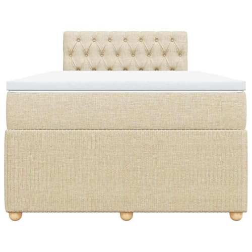 HEFZGDB Boxspringbett mit Matratze Creme 120x190 cm Stoff Ehebett Gästebett Einzelbetten Bettrahmen für Herberge Wohnbereich Schlafzimmer Gästezimmer HEFZGDB Boxspringbett mit Matratze Creme 120x190 cm Stoff Ehebett Gästebett Einzelbetten Bettrahmen für Herberge Wohnbereich Schlafzimmer Gästezimmer von HEFZGDB