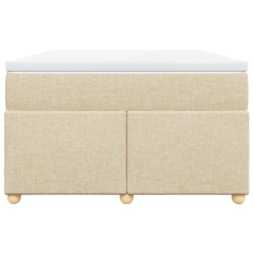 HEFZGDB Boxspringbett mit Matratze Creme 120x190 cm Stoff Jugendbett Gästebett Bettgestell Single Bed für Schlafzimmer Herberge Gästezimmer Wohnbereich HEFZGDB Boxspringbett mit Matratze Creme 120x190 cm Stoff Jugendbett Gästebett Bettgestell Single Bed für Schlafzimmer Herberge Gästezimmer Wohnbereich von HEFZGDB