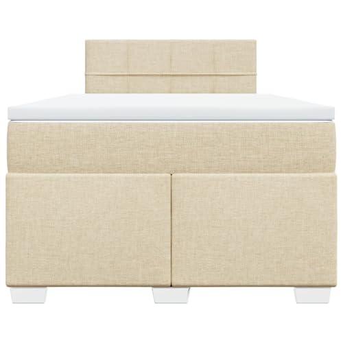 HEFZGDB Boxspringbett mit Matratze Creme 120x200 cm Stoff Ehebett Bettgestell Einzelbetten Doppelbett für Schlafzimmer Herberge Wohnbereich Gästezimmer HEFZGDB Boxspringbett mit Matratze Creme 120x200 cm Stoff Ehebett Bettgestell Einzelbetten Doppelbett für Schlafzimmer Herberge Wohnbereich Gästezimmer von HEFZGDB