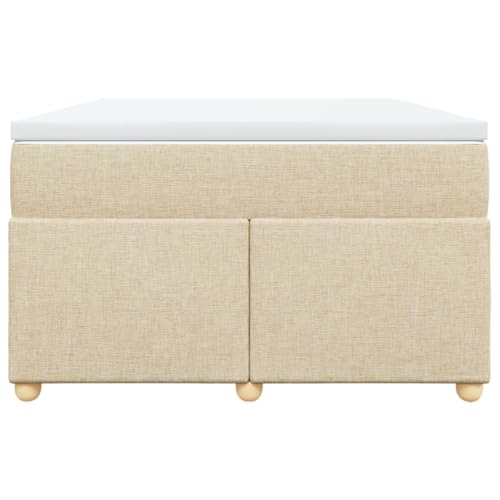 HEFZGDB Boxspringbett mit Matratze Creme 120x200 cm Stoff Jugendbett Gästebett Bettgestell Single Bed für Schlafzimmer Herberge Gästezimmer Wohnbereich HEFZGDB Boxspringbett mit Matratze Creme 120x200 cm Stoff Jugendbett Gästebett Bettgestell Single Bed für Schlafzimmer Herberge Gästezimmer Wohnbereich von HEFZGDB
