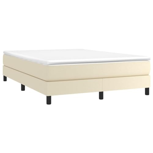 HEFZGDB Boxspringbett mit Matratze Creme 140x190 cm Kunstleder Guest Bed Gästebett Bettgestell Einzelbetten für Schlafzimmer Gästezimmer Herberge Wohnbereich HEFZGDB Boxspringbett mit Matratze Creme 140x190 cm Kunstleder Guest Bed Gästebett Bettgestell Einzelbetten für Schlafzimmer Gästezimmer Herberge Wohnbereich von HEFZGDB