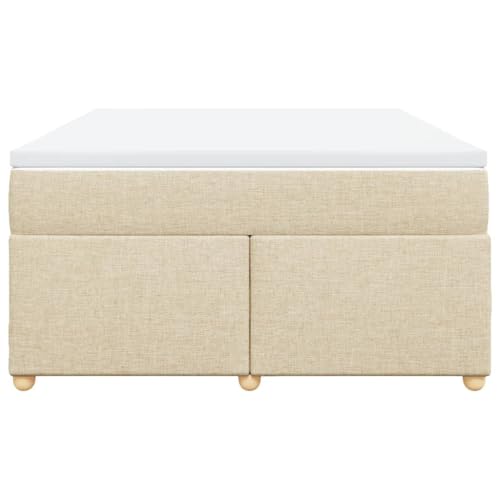 HEFZGDB Boxspringbett mit Matratze Creme 140x190 cm Stoff Jugendbett Gästebett Bettgestell Single Bed für Schlafzimmer Herberge Gästezimmer Wohnbereich HEFZGDB Boxspringbett mit Matratze Creme 140x190 cm Stoff Jugendbett Gästebett Bettgestell Single Bed für Schlafzimmer Herberge Gästezimmer Wohnbereich von HEFZGDB