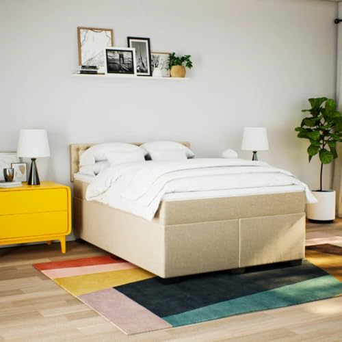 HEFZGDB Boxspringbett mit Matratze Creme 140x200 cm Stoff Daybed Gästebett Bettgestell Einzelbett für Gästezimmer Schlafzimmer Wohnbereich Herberge HEFZGDB Boxspringbett mit Matratze Creme 140x200 cm Stoff Daybed Gästebett Bettgestell Einzelbett für Gästezimmer Schlafzimmer Wohnbereich Herberge von HEFZGDB