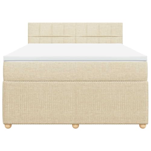 HEFZGDB Boxspringbett mit Matratze Creme 140x200 cm Stoff Ehebett Gästebett Einzelbetten Bettrahmen für Herberge Wohnbereich Schlafzimmer Gästezimmer HEFZGDB Boxspringbett mit Matratze Creme 140x200 cm Stoff Ehebett Gästebett Einzelbetten Bettrahmen für Herberge Wohnbereich Schlafzimmer Gästezimmer von HEFZGDB