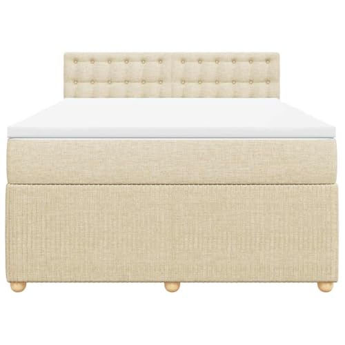 HEFZGDB Boxspringbett mit Matratze Creme 160x200 cm Stoff Ehebett Gästebett Einzelbetten Bettrahmen für Herberge Wohnbereich Schlafzimmer Gästezimmer HEFZGDB Boxspringbett mit Matratze Creme 160x200 cm Stoff Ehebett Gästebett Einzelbetten Bettrahmen für Herberge Wohnbereich Schlafzimmer Gästezimmer von HEFZGDB