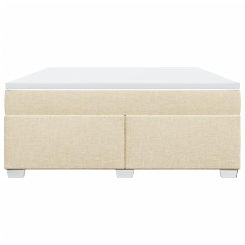 HEFZGDB Boxspringbett mit Matratze Creme 180x200 cm Stoff Double Bed Gästebett Bed Frame Bettrahmen für Wohnbereich Gästezimmer Herberge Schlafzimmer HEFZGDB Boxspringbett mit Matratze Creme 180x200 cm Stoff Double Bed Gästebett Bed Frame Bettrahmen für Wohnbereich Gästezimmer Herberge Schlafzimmer von HEFZGDB
