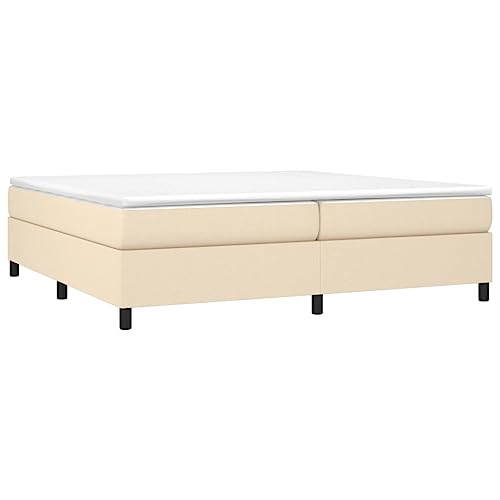HEFZGDB Boxspringbett mit Matratze Creme 200x200 cm Stoff Jugendbett Gästebett Familienbett Bettrahmen für Wohnbereich Herberge Gästezimmer Schlafzimmer HEFZGDB Boxspringbett mit Matratze Creme 200x200 cm Stoff Jugendbett Gästebett Familienbett Bettrahmen für Wohnbereich Herberge Gästezimmer Schlafzimmer von HEFZGDB