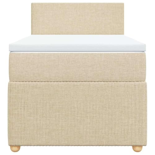 HEFZGDB Boxspringbett mit Matratze Creme 80x200 cm Stoff Ehebett Gästebett Einzelbetten Bettrahmen für Herberge Wohnbereich Schlafzimmer Gästezimmer HEFZGDB Boxspringbett mit Matratze Creme 80x200 cm Stoff Ehebett Gästebett Einzelbetten Bettrahmen für Herberge Wohnbereich Schlafzimmer Gästezimmer von HEFZGDB