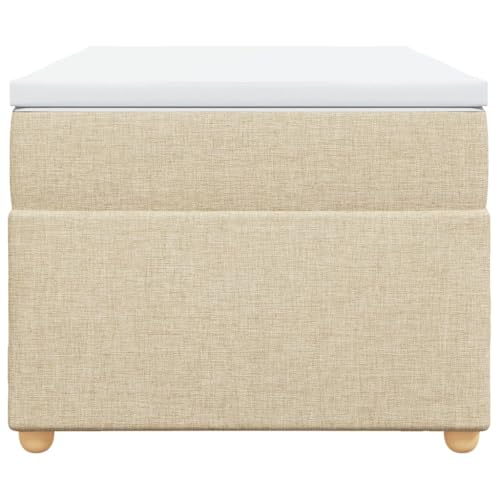 HEFZGDB Boxspringbett mit Matratze Creme 90x190 cm Stoff Jugendbett Gästebett Bettgestell Single Bed für Schlafzimmer Herberge Gästezimmer Wohnbereich HEFZGDB Boxspringbett mit Matratze Creme 90x190 cm Stoff Jugendbett Gästebett Bettgestell Single Bed für Schlafzimmer Herberge Gästezimmer Wohnbereich von HEFZGDB