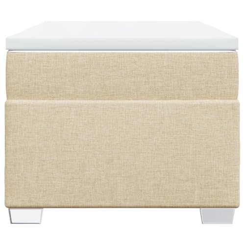 HEFZGDB Boxspringbett mit Matratze Creme 90x200 cm Stoff Double Bed Gästebett Bed Frame Bettrahmen für Wohnbereich Gästezimmer Herberge Schlafzimmer HEFZGDB Boxspringbett mit Matratze Creme 90x200 cm Stoff Double Bed Gästebett Bed Frame Bettrahmen für Wohnbereich Gästezimmer Herberge Schlafzimmer von HEFZGDB