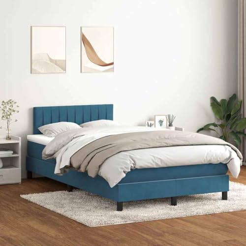 HEFZGDB Boxspringbett mit Matratze Dunkelblau 120x210 cm Samt Jugendbett Gästebett Einzelbetten Doppelbett für Herberge Gästezimmer Schlafzimmer Wohnbereich HEFZGDB Boxspringbett mit Matratze Dunkelblau 120x210 cm Samt Jugendbett Gästebett Einzelbetten Doppelbett für Herberge Gästezimmer Schlafzimmer Wohnbereich von HEFZGDB
