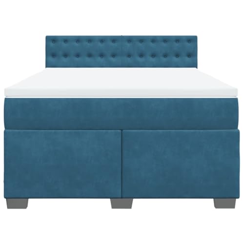 HEFZGDB Boxspringbett mit Matratze Dunkelblau 140x190 cm Samt Einzelbett Familienbett Einzelbetten Doppelbett für Schlafzimmer Gästezimmer Herberge Wohnbereich HEFZGDB Boxspringbett mit Matratze Dunkelblau 140x190 cm Samt Einzelbett Familienbett Einzelbetten Doppelbett für Schlafzimmer Gästezimmer Herberge Wohnbereich von HEFZGDB