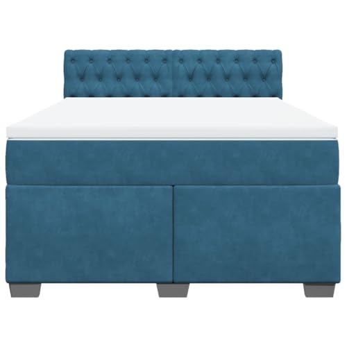 HEFZGDB Boxspringbett mit Matratze Dunkelblau 140x190 cm Samt Einzelbett Familienbett Einzelbetten Doppelbett für Schlafzimmer Gästezimmer Herberge Wohnbereich HEFZGDB Boxspringbett mit Matratze Dunkelblau 140x190 cm Samt Einzelbett Familienbett Einzelbetten Doppelbett für Schlafzimmer Gästezimmer Herberge Wohnbereich von HEFZGDB