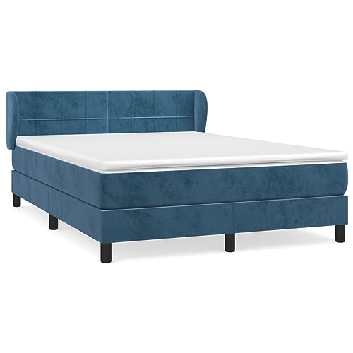 HEFZGDB Boxspringbett mit Matratze Dunkelblau 140x190 cm Samt Jugendbett Gästebett Bettgestell Single Bed für Gästezimmer Wohnbereich Schlafzimmer Herberge HEFZGDB Boxspringbett mit Matratze Dunkelblau 140x190 cm Samt Jugendbett Gästebett Bettgestell Single Bed für Gästezimmer Wohnbereich Schlafzimmer Herberge von HEFZGDB