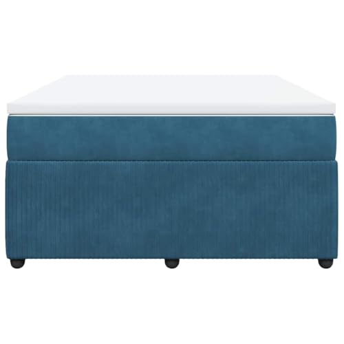 HEFZGDB Boxspringbett mit Matratze Dunkelblau 140x200 cm Samt Ehebett Bed Frame Familienbett Doppelbett für Gästezimmer Herberge Schlafzimmer Wohnbereich HEFZGDB Boxspringbett mit Matratze Dunkelblau 140x200 cm Samt Ehebett Bed Frame Familienbett Doppelbett für Gästezimmer Herberge Schlafzimmer Wohnbereich von HEFZGDB