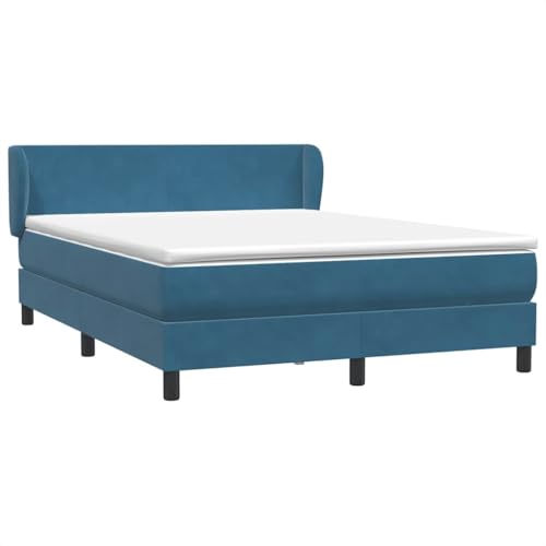 HEFZGDB Boxspringbett mit Matratze Dunkelblau 140x220 cm Samt Jugendbett Gästebett Bettgestell Single Bed für Gästezimmer Wohnbereich Schlafzimmer Herberge HEFZGDB Boxspringbett mit Matratze Dunkelblau 140x220 cm Samt Jugendbett Gästebett Bettgestell Single Bed für Gästezimmer Wohnbereich Schlafzimmer Herberge von HEFZGDB