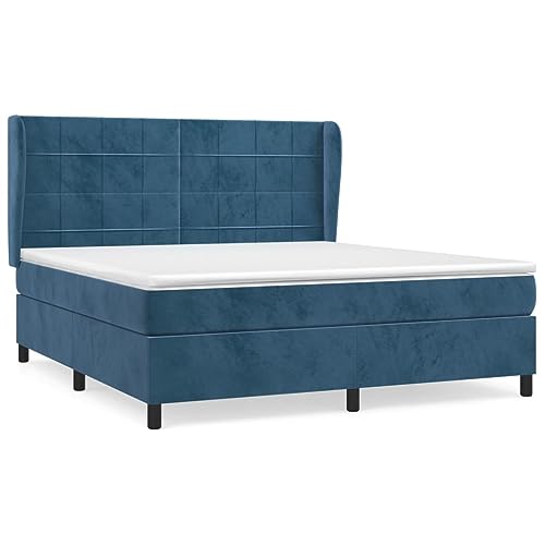 HEFZGDB Boxspringbett mit Matratze Dunkelblau 180x200 cm Samt Bette Bettgestell Bed Frame Familienbett für Gästezimmer Herberge Schlafzimmer Wohnbereich HEFZGDB Boxspringbett mit Matratze Dunkelblau 180x200 cm Samt Bette Bettgestell Bed Frame Familienbett für Gästezimmer Herberge Schlafzimmer Wohnbereich von HEFZGDB