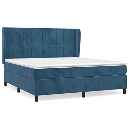 HEFZGDB Boxspringbett mit Matratze Dunkelblau 180x200 cm Samt Bette Bettgestell Bed Frame Familienbett für Gästezimmer Herberge Schlafzimmer Wohnbereich HEFZGDB Boxspringbett mit Matratze Dunkelblau 180x200 cm Samt Bette Bettgestell Bed Frame Familienbett für Gästezimmer Herberge Schlafzimmer Wohnbereich von HEFZGDB