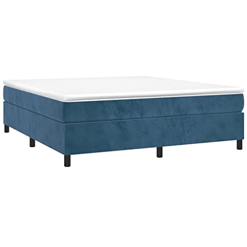 HEFZGDB Boxspringbett mit Matratze Dunkelblau 200x200 cm Samt Bette Gästebett Bettgestell Doppelbett für Gästezimmer Schlafzimmer Wohnbereich Herberge HEFZGDB Boxspringbett mit Matratze Dunkelblau 200x200 cm Samt Bette Gästebett Bettgestell Doppelbett für Gästezimmer Schlafzimmer Wohnbereich Herberge von HEFZGDB