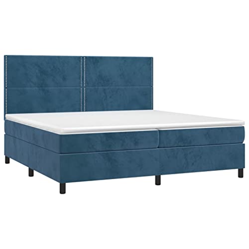 HEFZGDB Boxspringbett mit Matratze Dunkelblau 200x200 cm Samt Daybed Gästebett Bettgestell Einzelbett für Gästezimmer Herberge Schlafzimmer Wohnbereich HEFZGDB Boxspringbett mit Matratze Dunkelblau 200x200 cm Samt Daybed Gästebett Bettgestell Einzelbett für Gästezimmer Herberge Schlafzimmer Wohnbereich von HEFZGDB