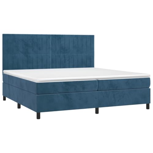 HEFZGDB Boxspringbett mit Matratze Dunkelblau 200x200 cm Samt Daybed Gästebett Bettgestell Einzelbett für Gästezimmer Herberge Schlafzimmer Wohnbereich HEFZGDB Boxspringbett mit Matratze Dunkelblau 200x200 cm Samt Daybed Gästebett Bettgestell Einzelbett für Gästezimmer Herberge Schlafzimmer Wohnbereich von HEFZGDB